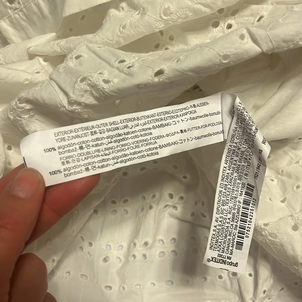 NWT$119 Zara The Madison Dress embroidery white cotton maxi dress XS R: 7521/042 - Picture 12 of 13